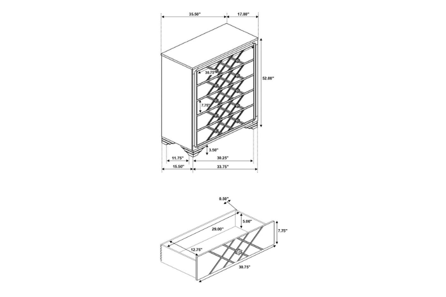 Penelope 5-piece Eastern King Bedroom Set Midnight Star 223571KE-S5 Coming Soon