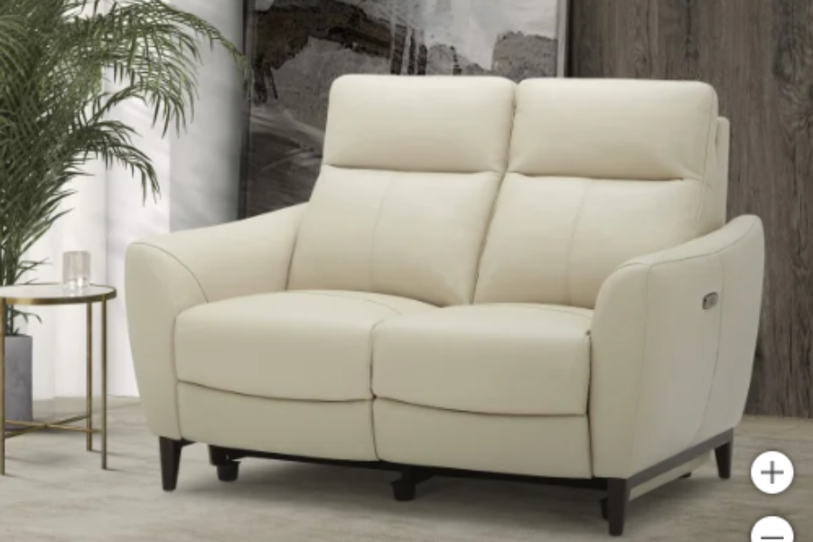 Crosslin Leather Power Reclining Loveseat with Power Headrests FLOOR MODEL
