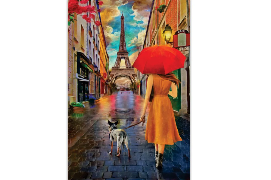 SULC-11 PARISIAN Lady with Umbrella Modern Wall Art TG