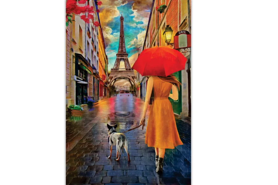 SULC-11 PARISIAN Lady with Umbrella Modern Wall Art TG