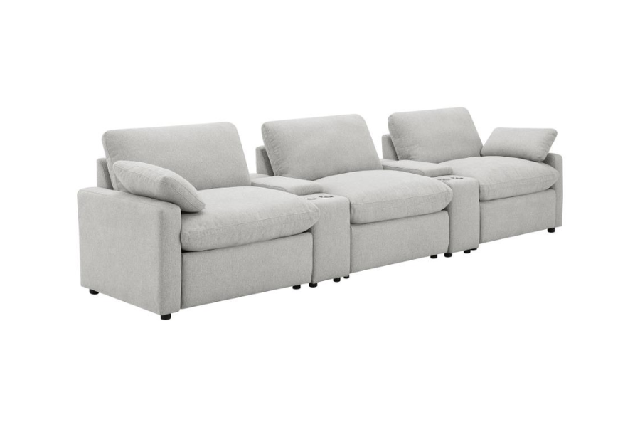 Collins 5-piece Power Reclining Home Theater Seating Grey 609561PT Comming Soon