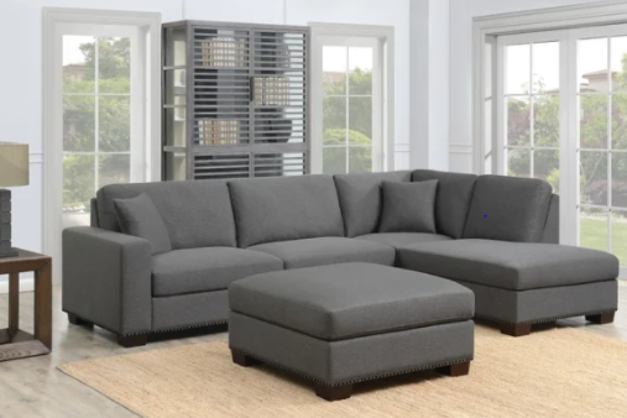Thomasville Artesia Fabric Sectional with Ottoman FLOOR MODEL