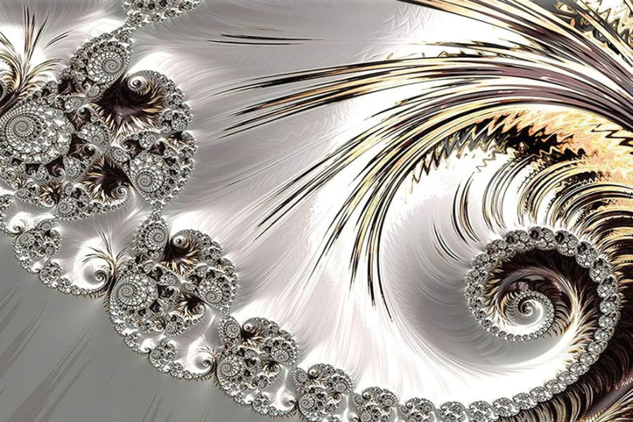 SULC-26 FIBONACCI Grey Creative Abstract Modern Wall Art TG