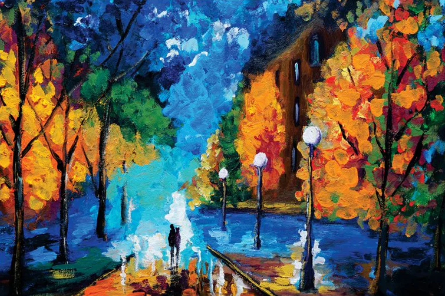 DATING TONIGHT HD Print of an Oil Painting Modern Wall Art TG