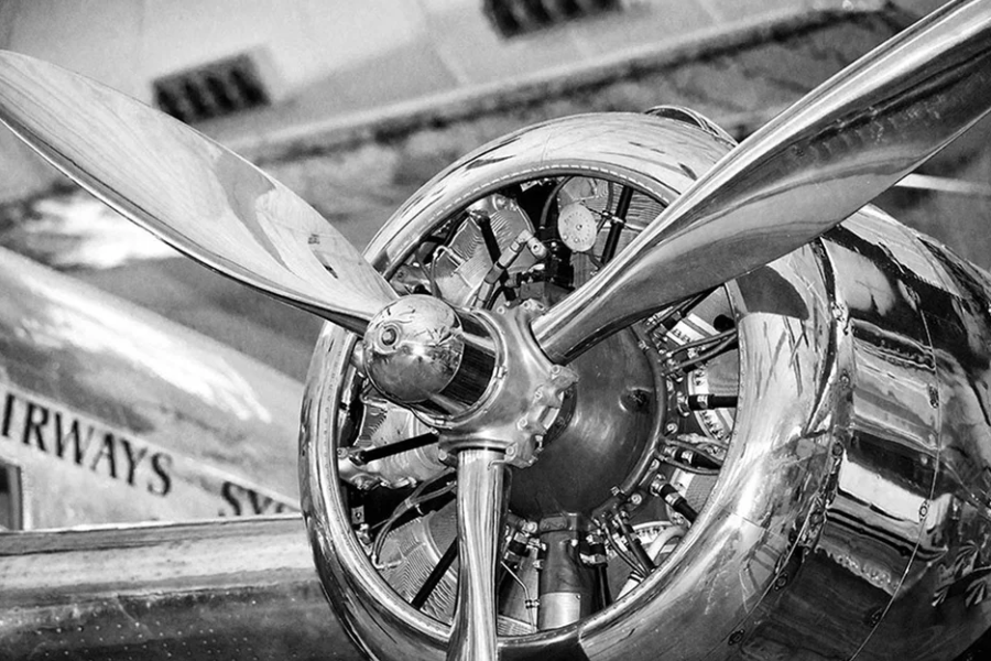 TROY Grey Airplane Propeller Wall Art Print TG