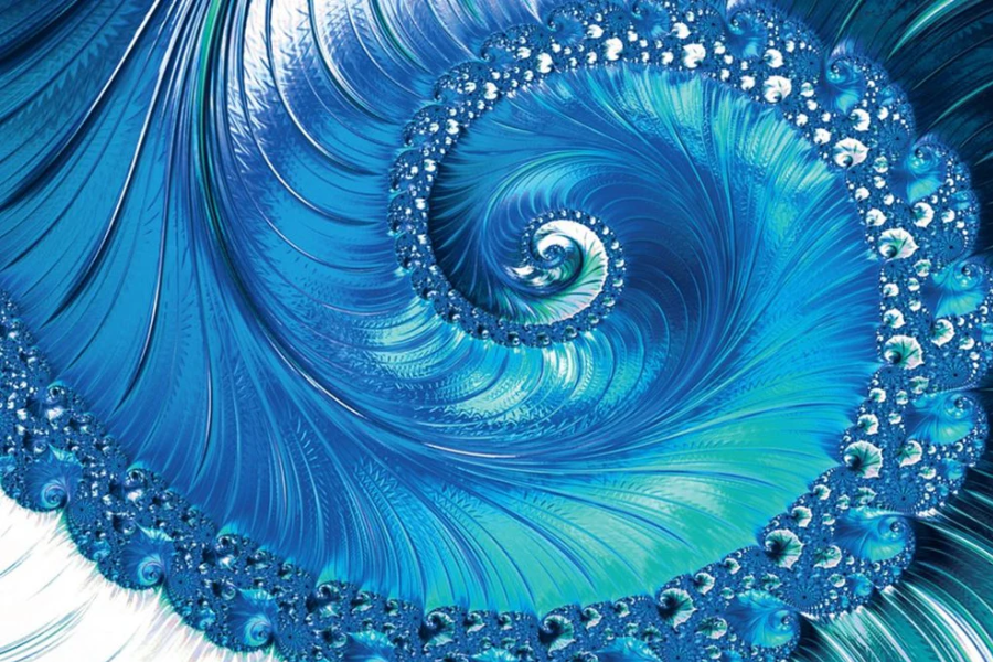 SULC-26 FIBONACCI Blue Creative Abstract Modern Wall Art TG