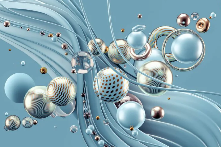 SULC-02 ODYSSEY Blue 3D Abstract Elements Modern Wall Art TG