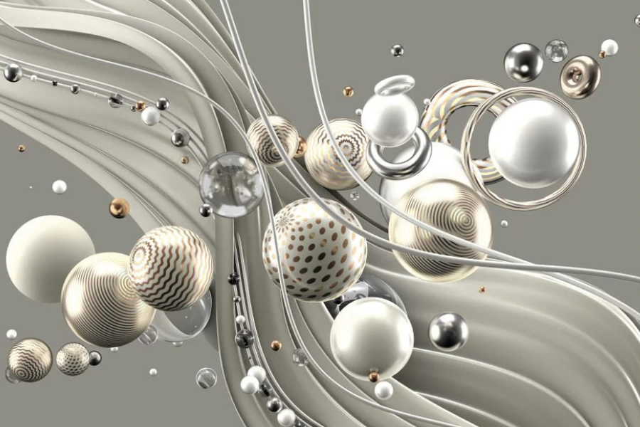 SULC-02 ODYSSEY Champagne Abstract Elements Modern Acrylic Wall Art TG