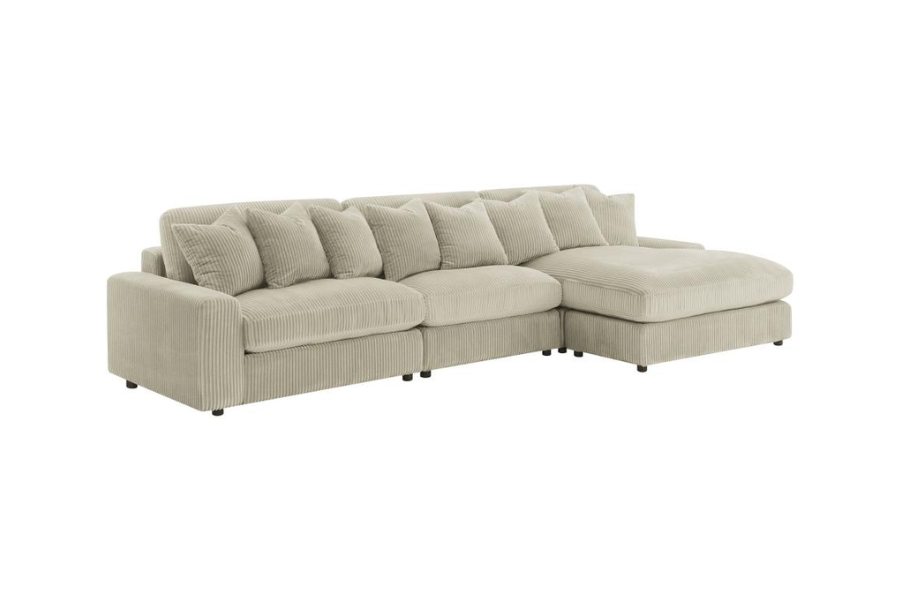 Blaine Upholstered Reversible Chaise Sectional Sofa Sand 509899-SET