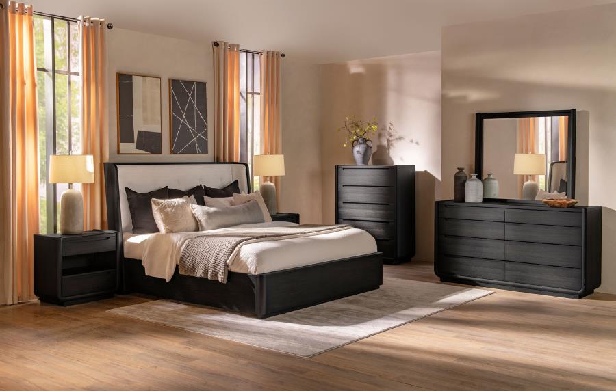 Leandro Dresser Mirror Burnished Black 222494 - Venini Furniture