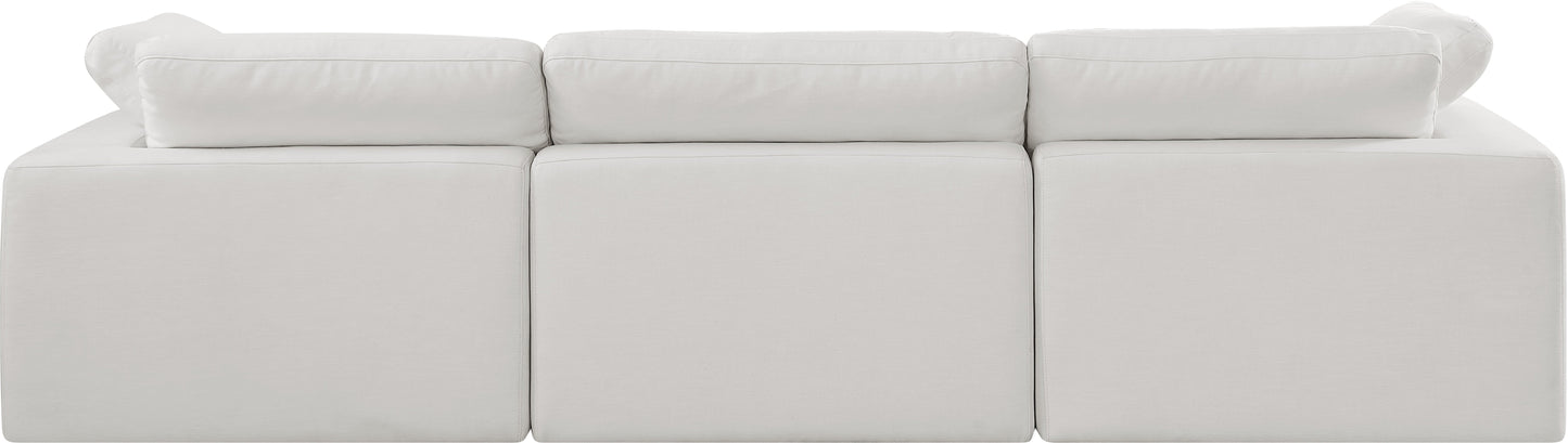 Comfy Linen Textured Fabric Sofa SKU: 187Cream-S119