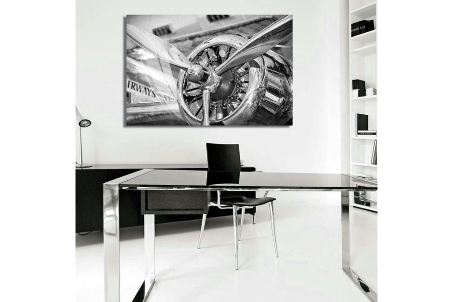 TROY Grey Airplane Propeller Wall Art Print TG