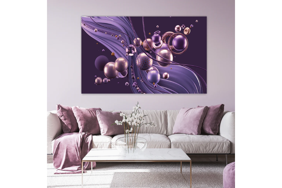 SULC-02 ODYSSEY Purple 3D Abstract Elements Modern Wall Art TG