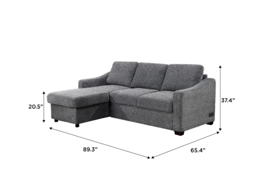 Coddle Aria Fabric Sleeper Sofa with Reversible Chaise Floor Model