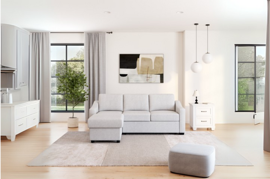 Coddle Aria Fabric Sleeper Sofa with Reversible Chaise and Storage, Beige