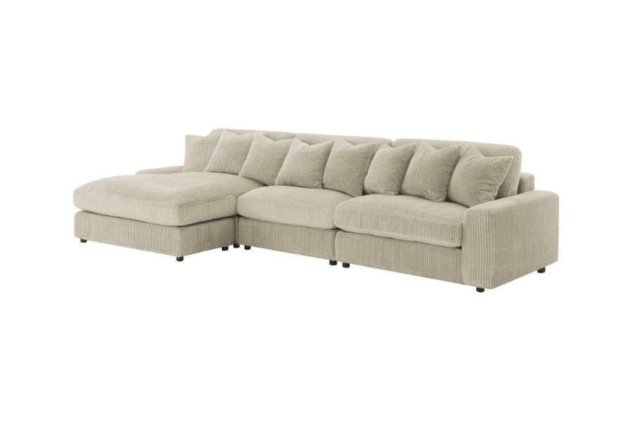 Blaine Upholstered Reversible Chaise Sectional Sofa Sand 509899-SET