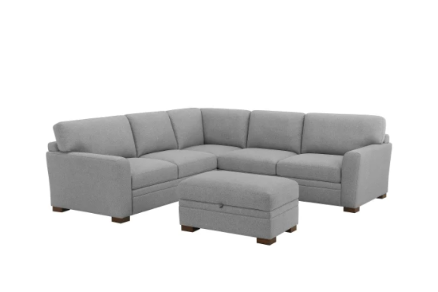 Thomasville Langdon Fabric Sectional with Storage Ottoman Floor Model