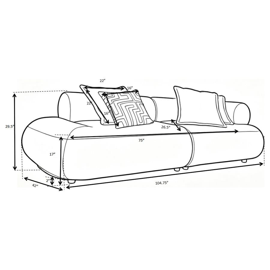 Byrne 105-inch Velvet Modular Bumper Sectional Sofa Rust
