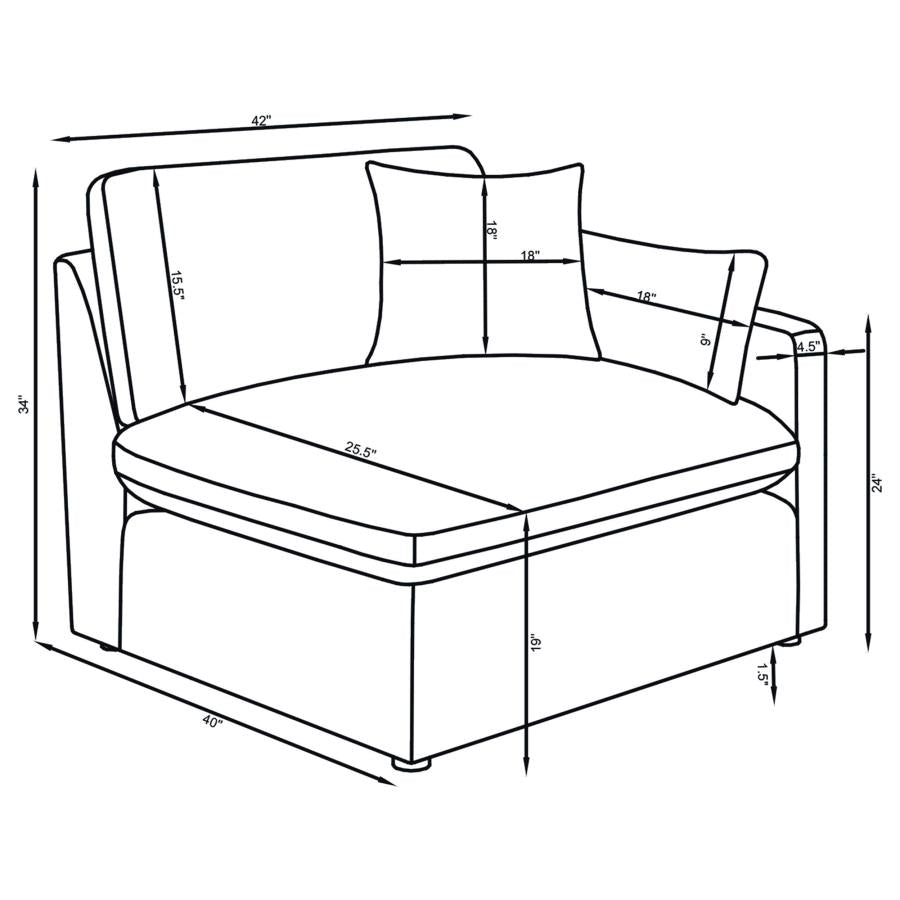 Hobson Upholstered Modular Sectional Sofa Ivory - Venini Furniture