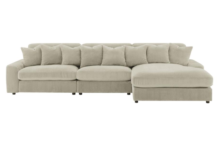Blaine Upholstered Reversible Chaise Sectional Sofa Sand 509899-SET