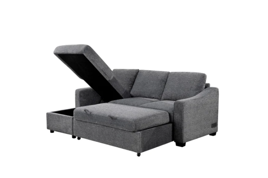 Coddle Aria Fabric Sleeper Sofa with Reversible Chaise Floor Model