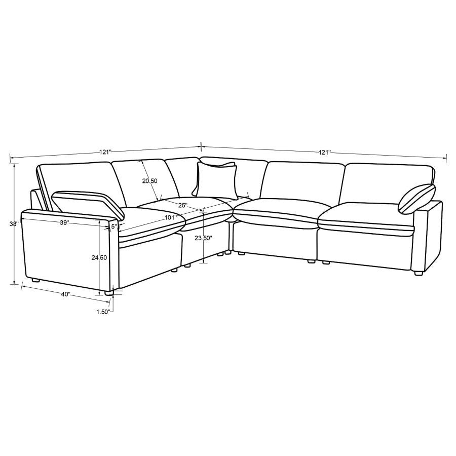 Collins 5-piece Modular Power Reclining Sectional Grey 609560P & Dark Grey 609530P - Venini Furniture