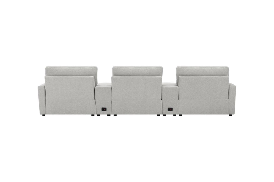 Collins 5-piece Power Reclining Home Theater Seating Grey 609561PT Comming Soon