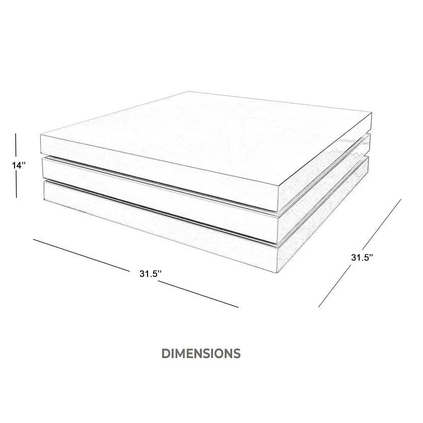 Glossy White Square Swivel Coffee Table