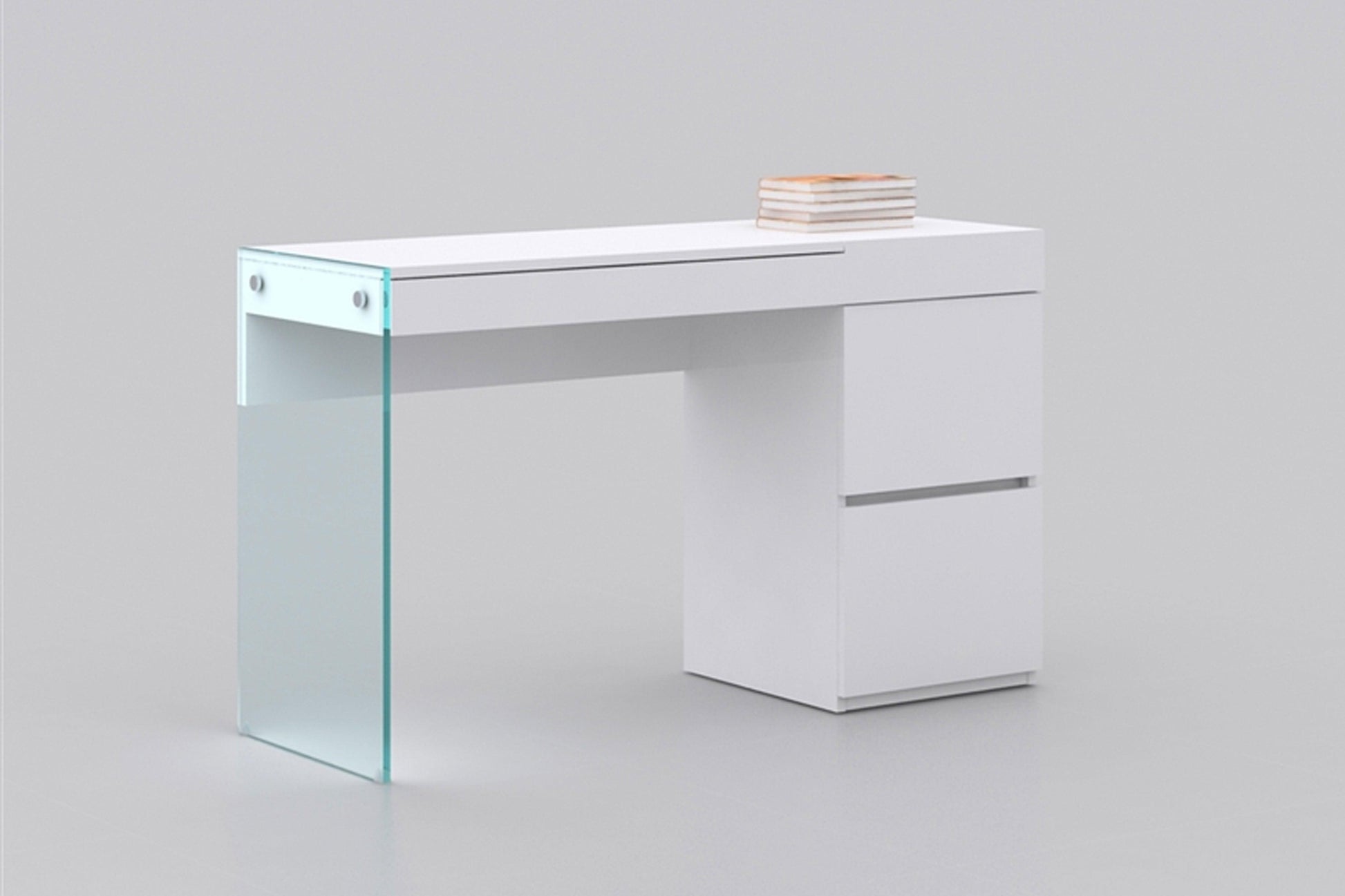 Vanity in high gloss white lacquer and mirror Model CB-111-W - Venini Furniture