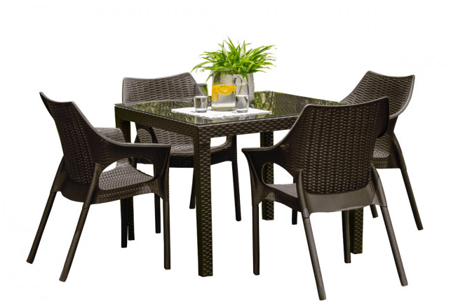 Plastique 5 PC Dining Set SKU: PRP-113-CHO-5DA - Venini Furniture