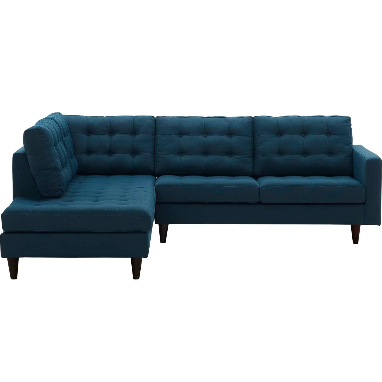 Empress 2 Piece Upholstered Fabric Left Facing Bumper Sectional. - Venini Furniture