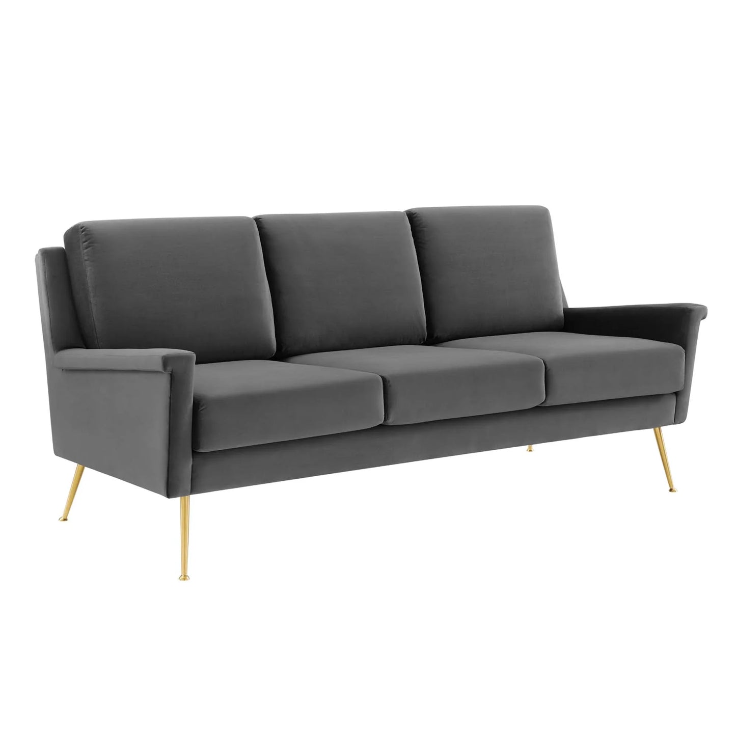 Chesapeake Performance Velvet Sofa in Gold Gray. - Venini Furniture