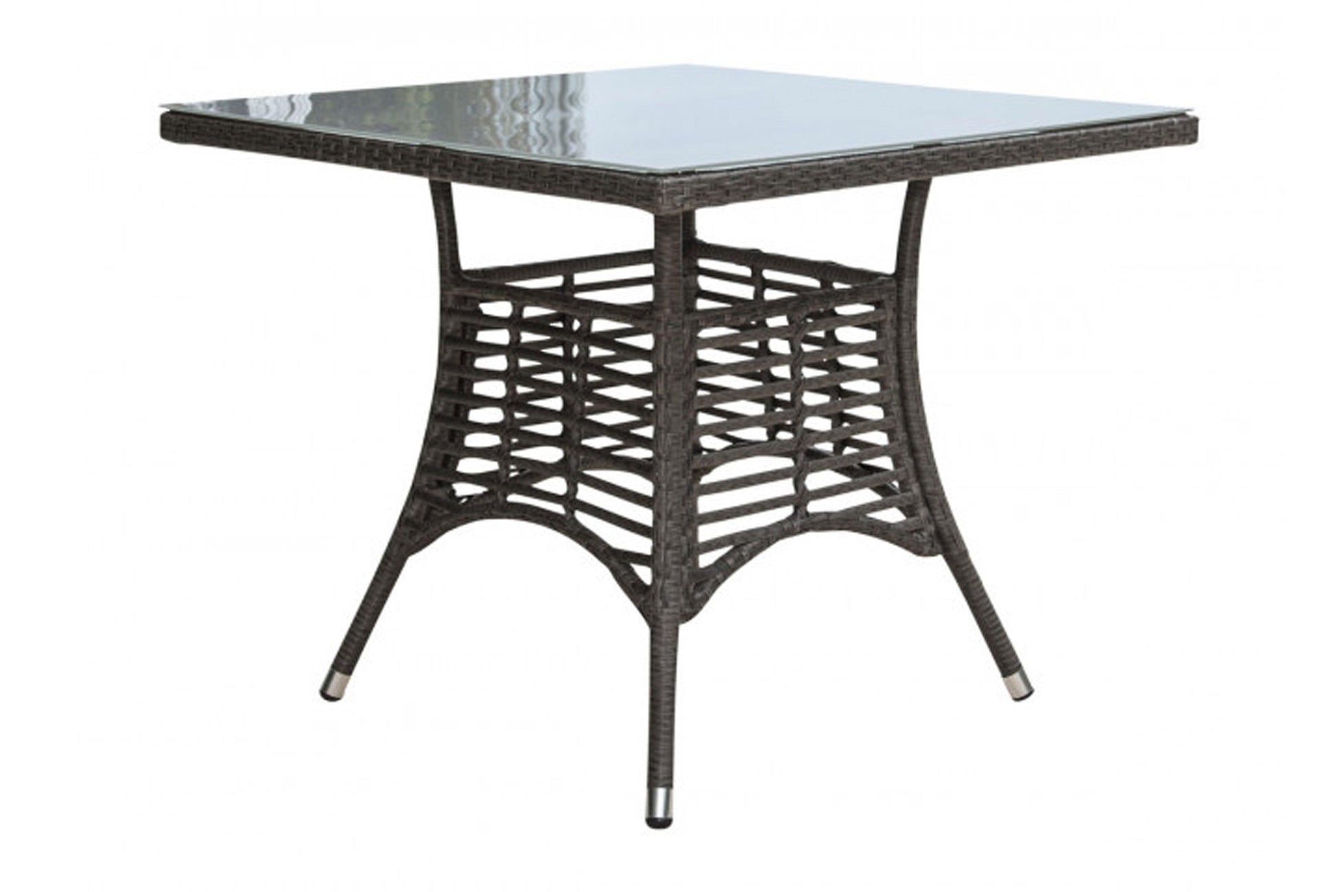Graphite 36" Square Table w/grey tempered glass SKU: PJO-1601-GRY-SQ - Venini Furniture