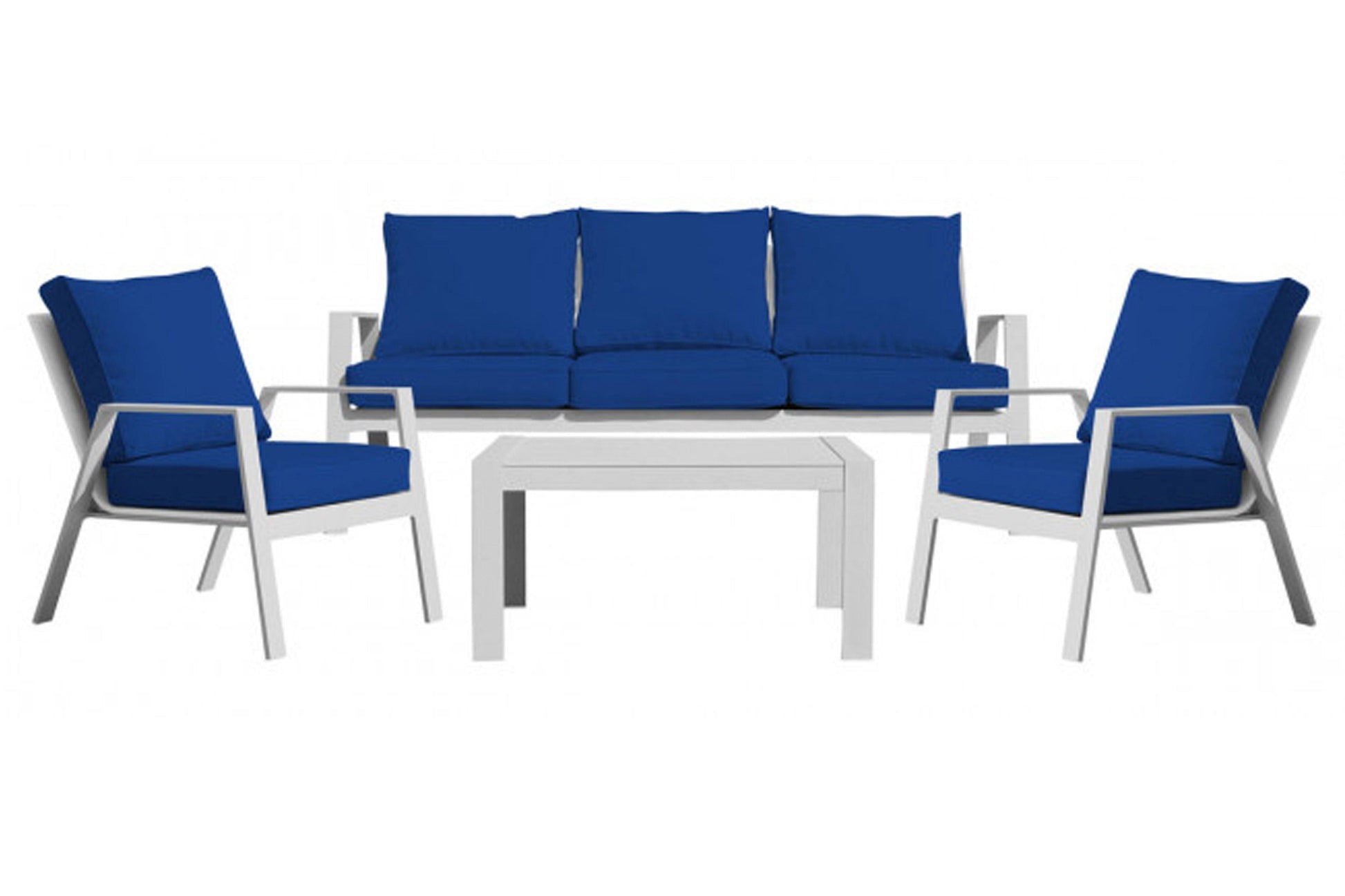 Azores 4 PC Seating Set w/navy blue cushions - Venini Furniture