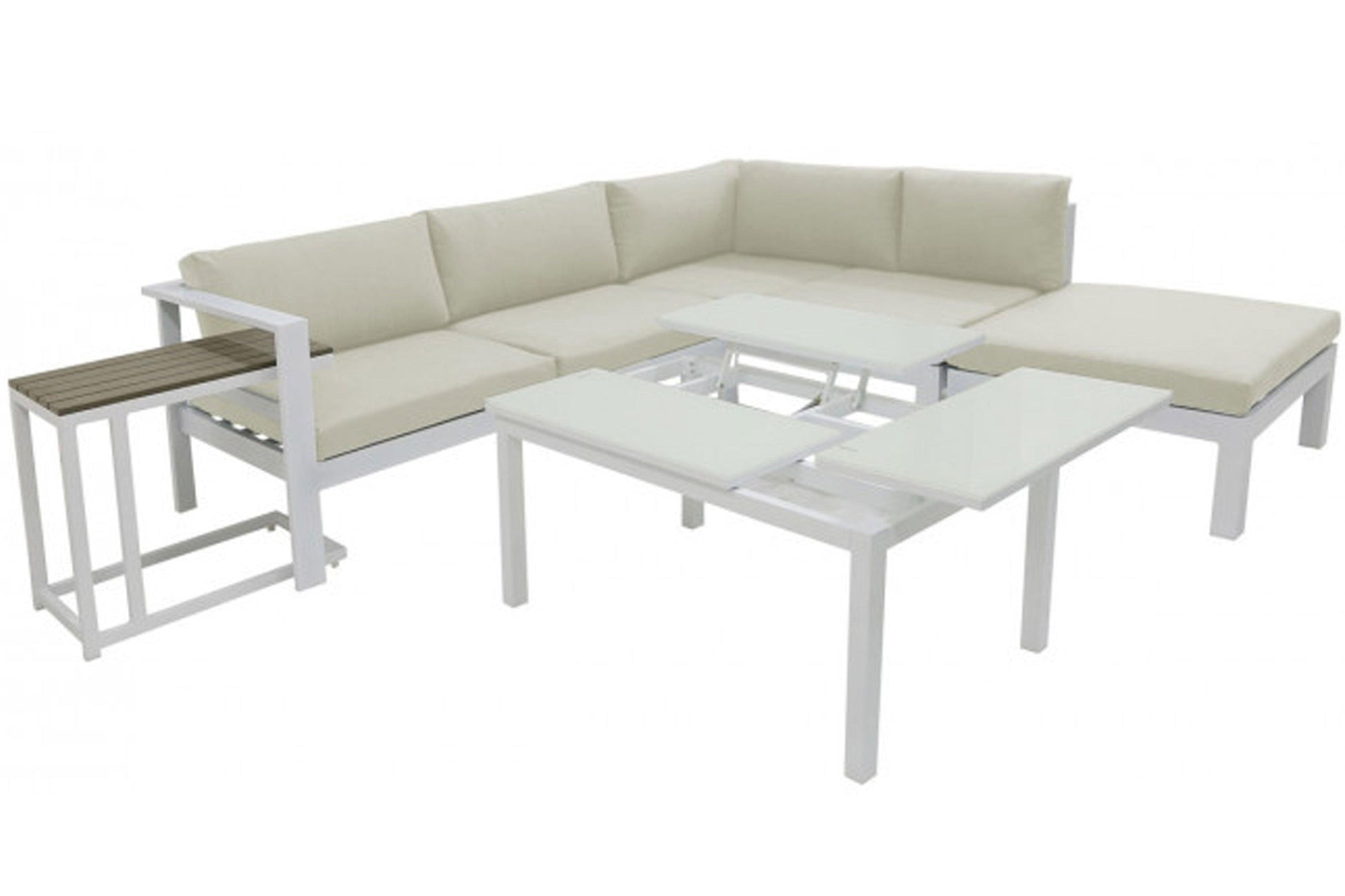 Sandcastle 5 PC Sectional Set w/off-white cushions SKU: PJO-2601-GRY-SET - Venini Furniture