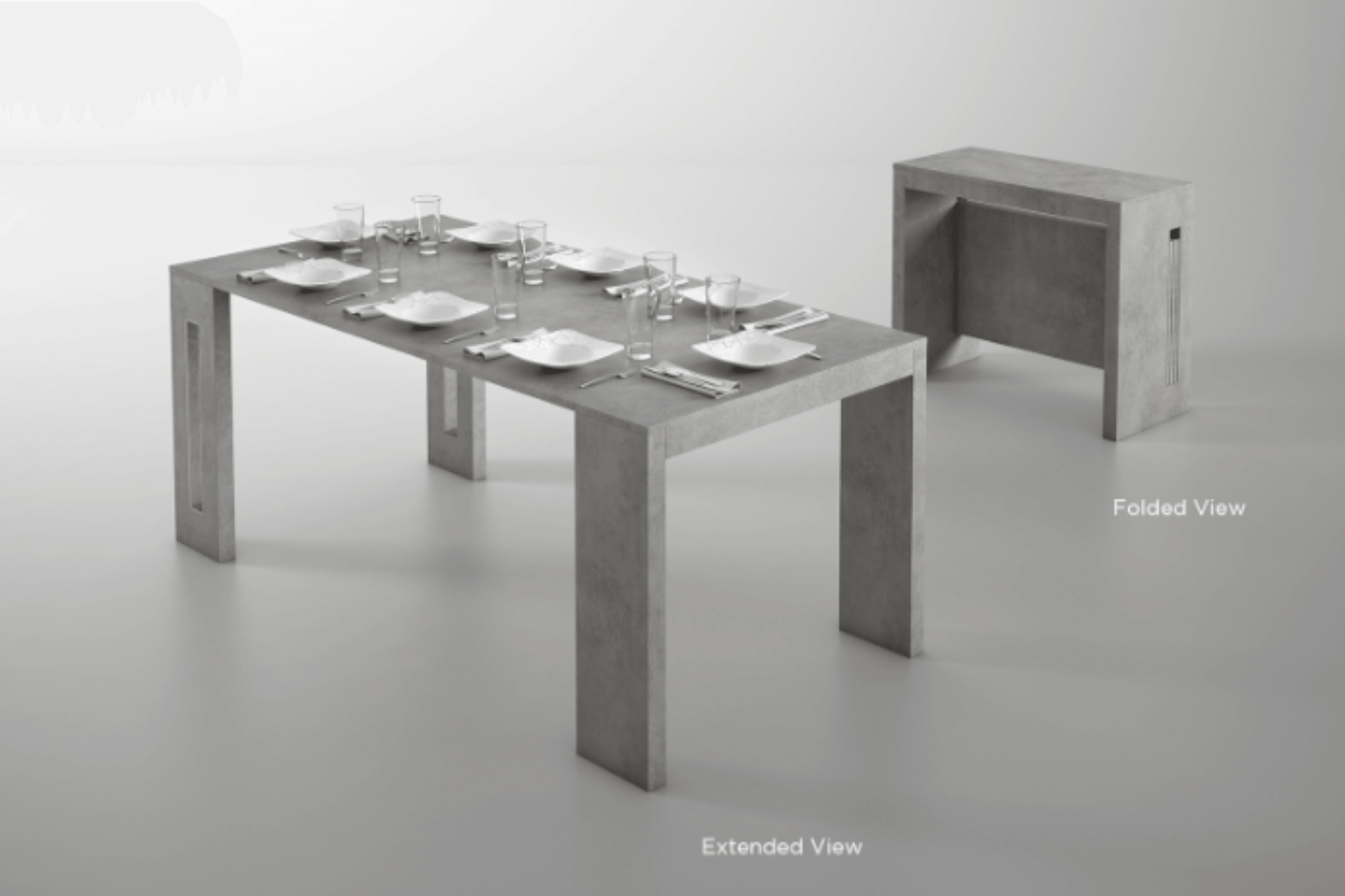 Positano Expandable Console Table Light Gray Model TC-542B-GR - Venini Furniture