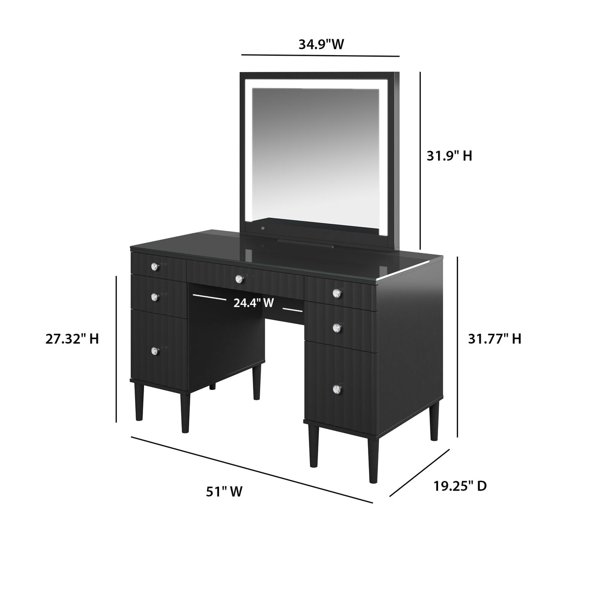Tresanti Marilyn Vanity with Mirror - Venini Furniture