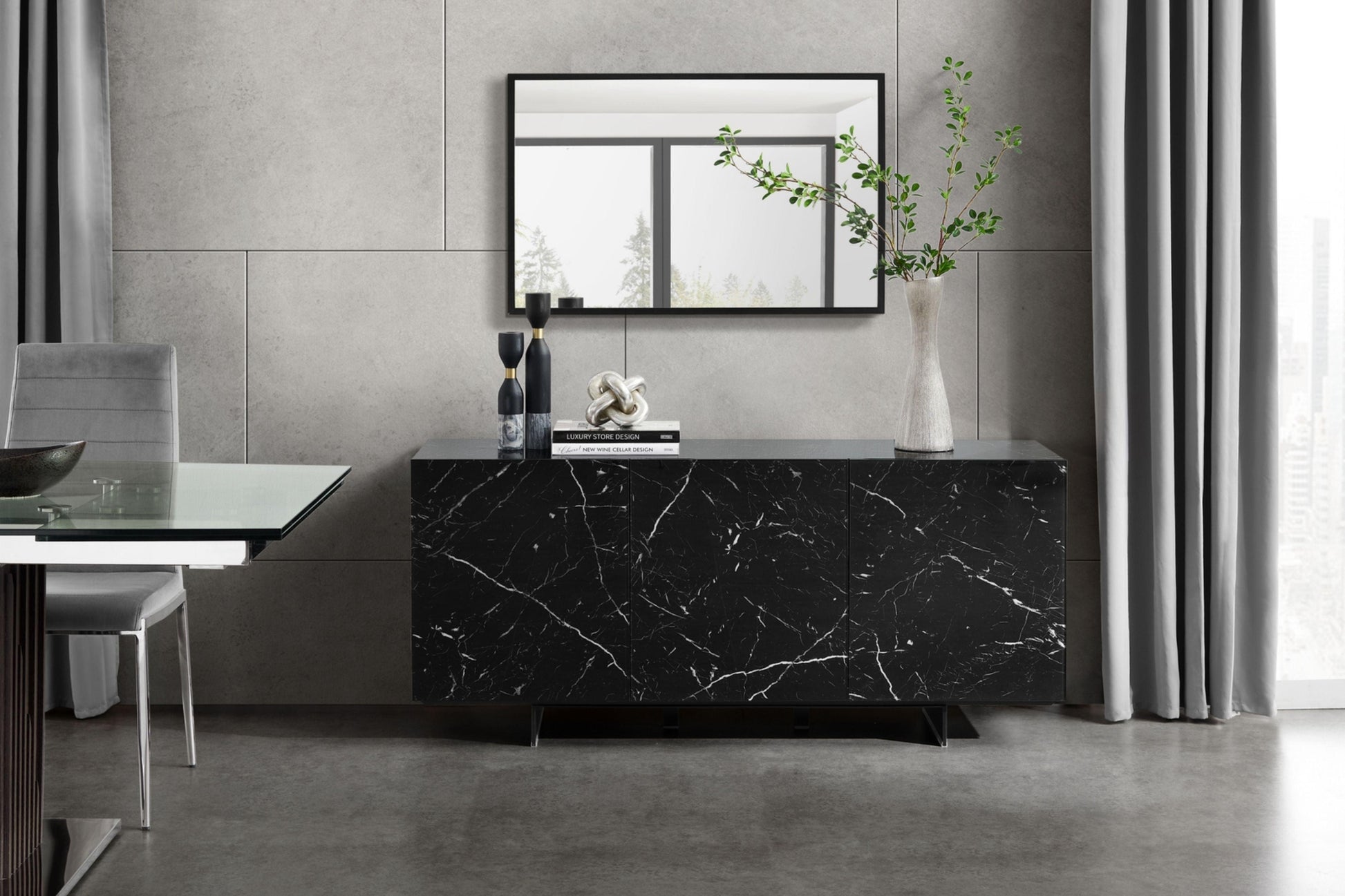 Stone Buffet-Server Model CB-34WH - Venini Furniture
