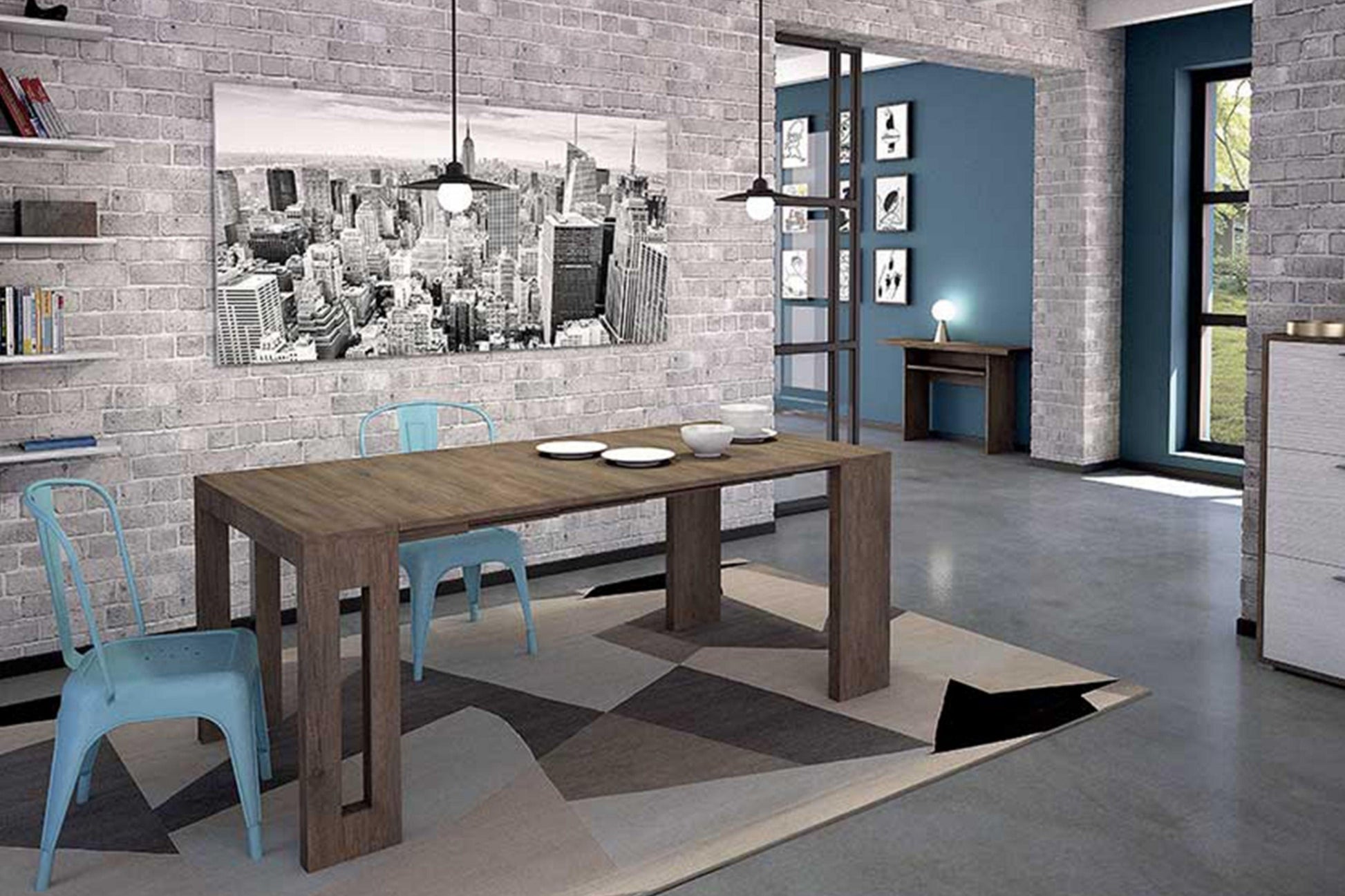 Erika Expandable Console Table Model TC-540B-BM - Venini Furniture