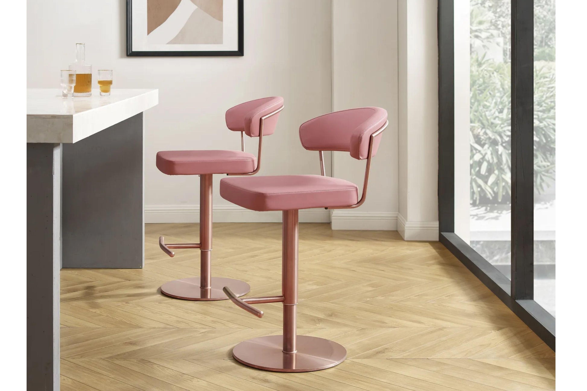 Fairmont Bar Stool Pink Model CB-C100RG - Venini Furniture