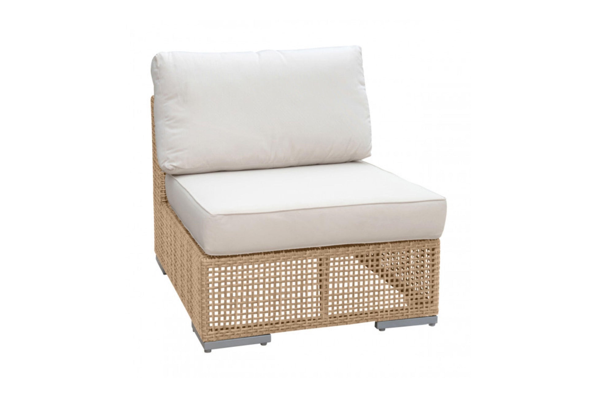 Austin Armless Chair w/off-white cushion SKU: PJO-3801-NAT-A - Venini Furniture