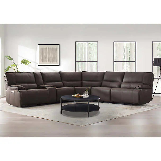 Brower Fabric Power Reclining Sectional with Power Headrests