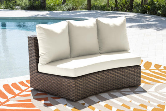 Big Sur Curved Loveseat w/off-white cushion - Venini Furniture