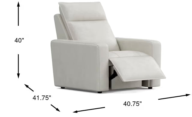 Modulartwo Light Gray Leather Dual Power Recliner - Venini Furniture