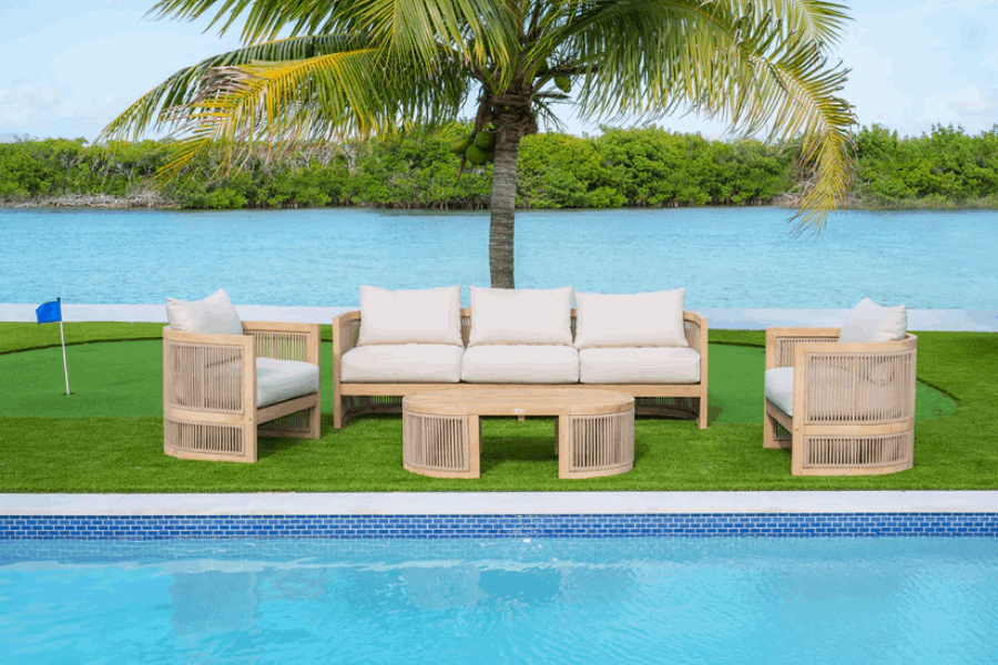 Panama Jack Cabo 4-Piece Sofa Seating Set SKU:PJO-4401-NAT-4PS