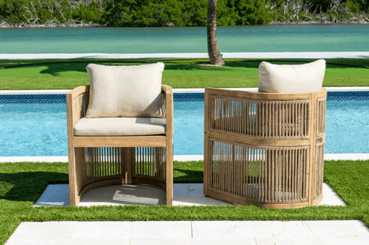 Panama Jack Cabo Set of 2 Barrel Dining Armchairs PJO-4401-NAT-BC