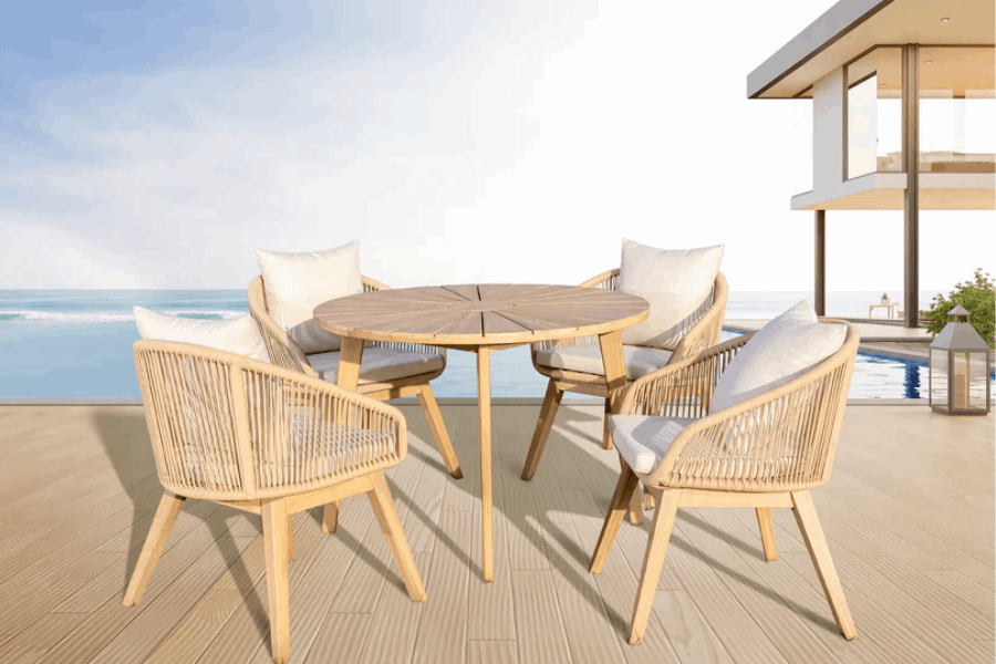 Panama Jack Cabo 5-Piece Dining Set PJO-4401-NAT-5DA