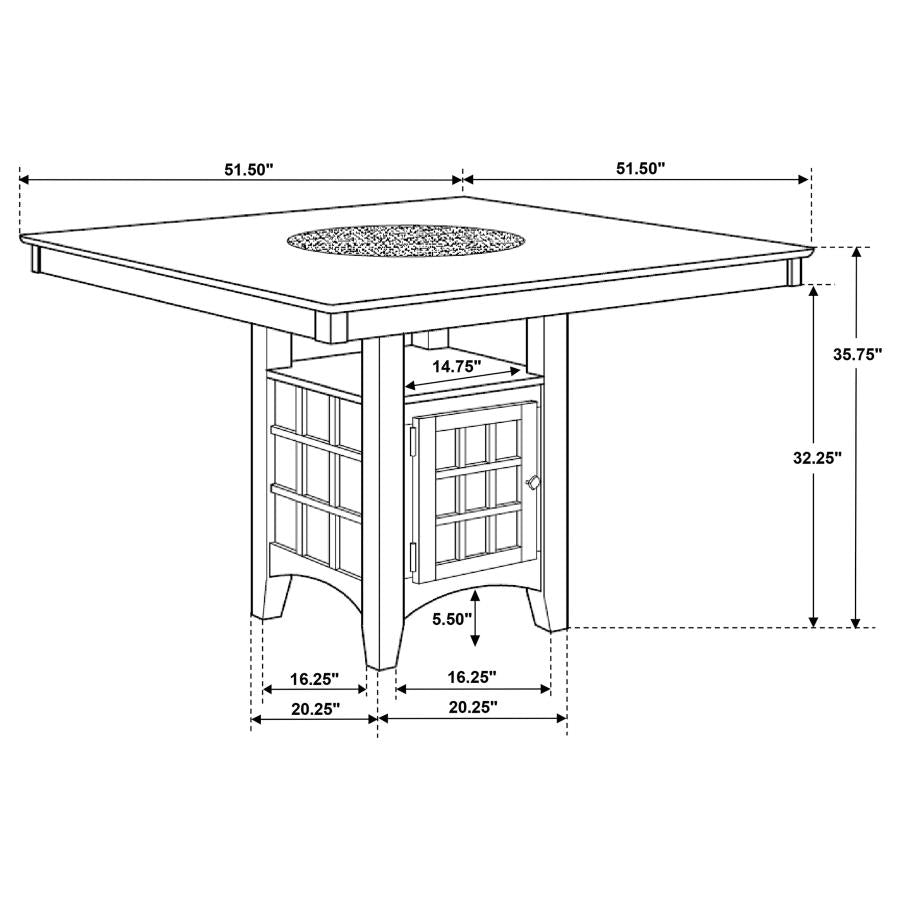 Gabriel 5-Piece Lattice-Back Counter Height Dining Set Cappuccino