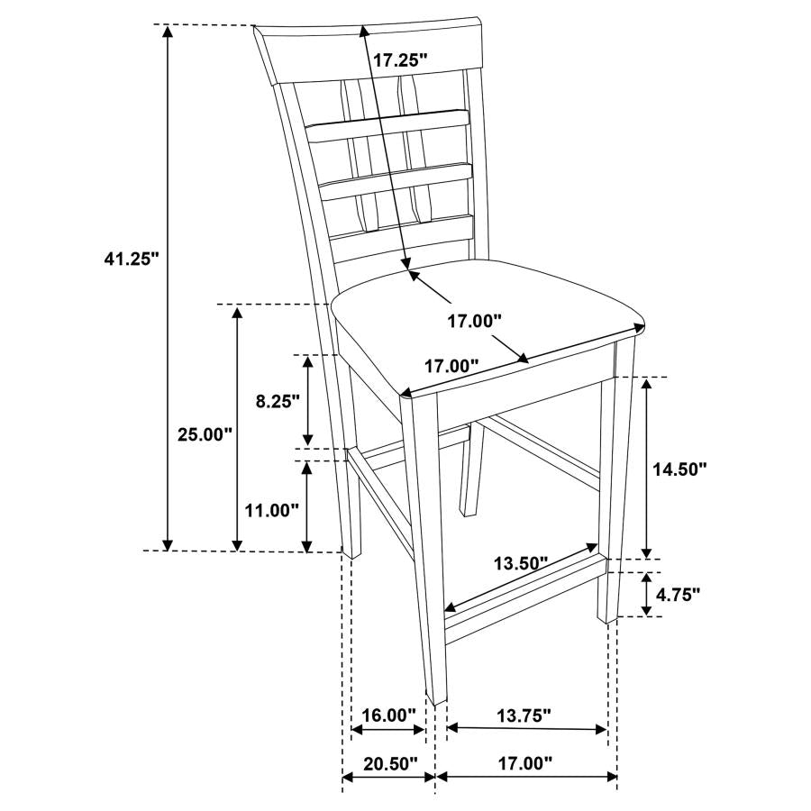 Gabriel 5-Piece Lattice-Back Counter Height Dining Set Cappuccino