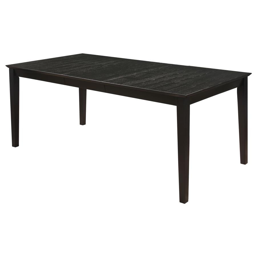 Louise 5 to 7 Piece Rectangular Extension Leaf Dining Set Black